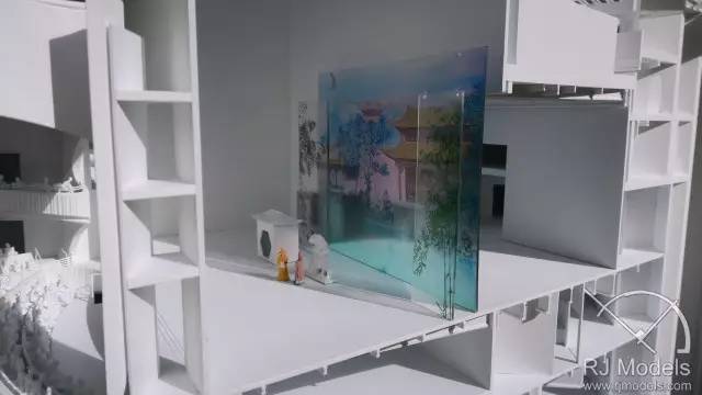 ▲戲曲中心概念模型的彩色伶人雕塑。