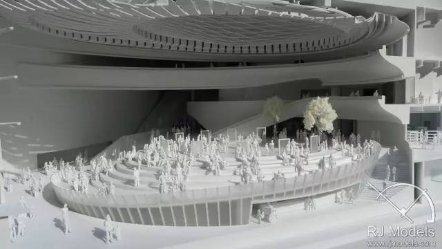 ▲戲曲中心概念模型的特色吊頂。