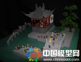 建筑模型，民國茶館