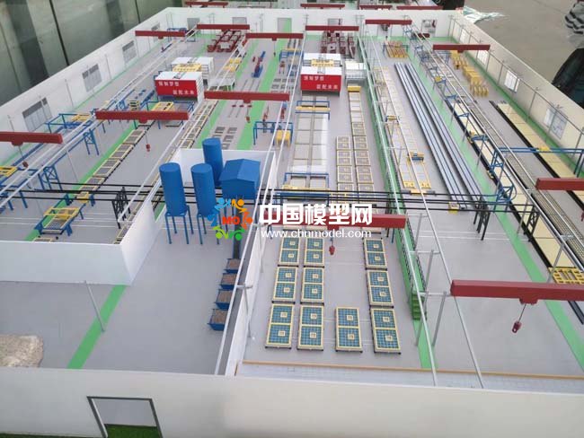 混凝土預制件沙盤模型，預制件生產線沙盤模型， 裝配式建筑沙盤模型