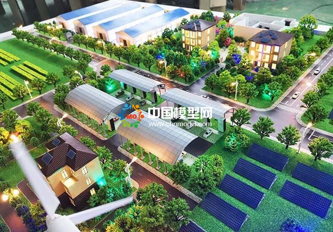光伏電站應用場景沙盤模型，太陽能光伏屋頂發電沙盤模型